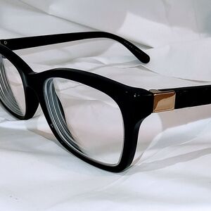 BURBERRY Black Prescription Frames with Gold Accents